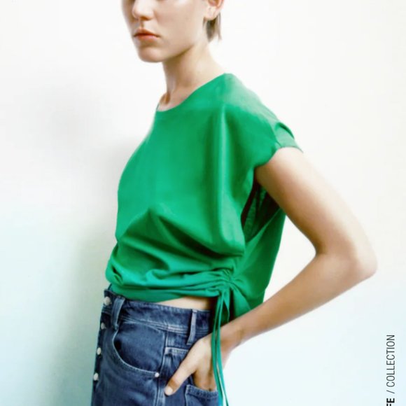 Zara Orange Side Tie TShirt - Picture 7 of 8